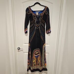 FlyingTomato Ethnic Crafted Off The Shoulder Maxi Kimino Dress # 265